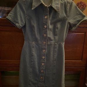 Cute denim button up dress